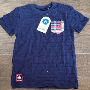 Hatley Blue Tee with Plaid Accent